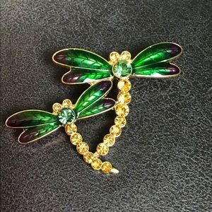 🦋 STUNNING SWAROVSKI CRYSTAL DRAGONFLY BROOCH